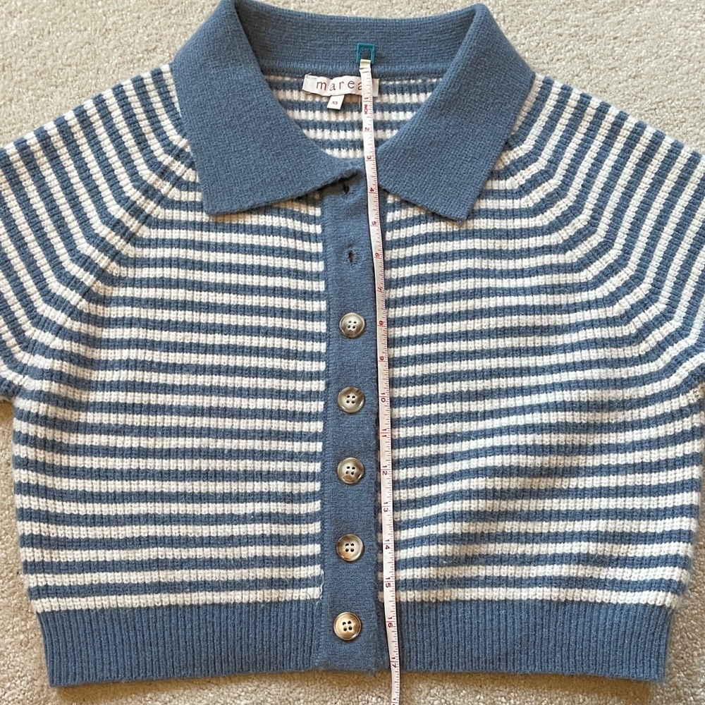 Marea by Liz Joy Coastal Striped Cardigan - Blue and Ivory XS - Picture 9 of 12